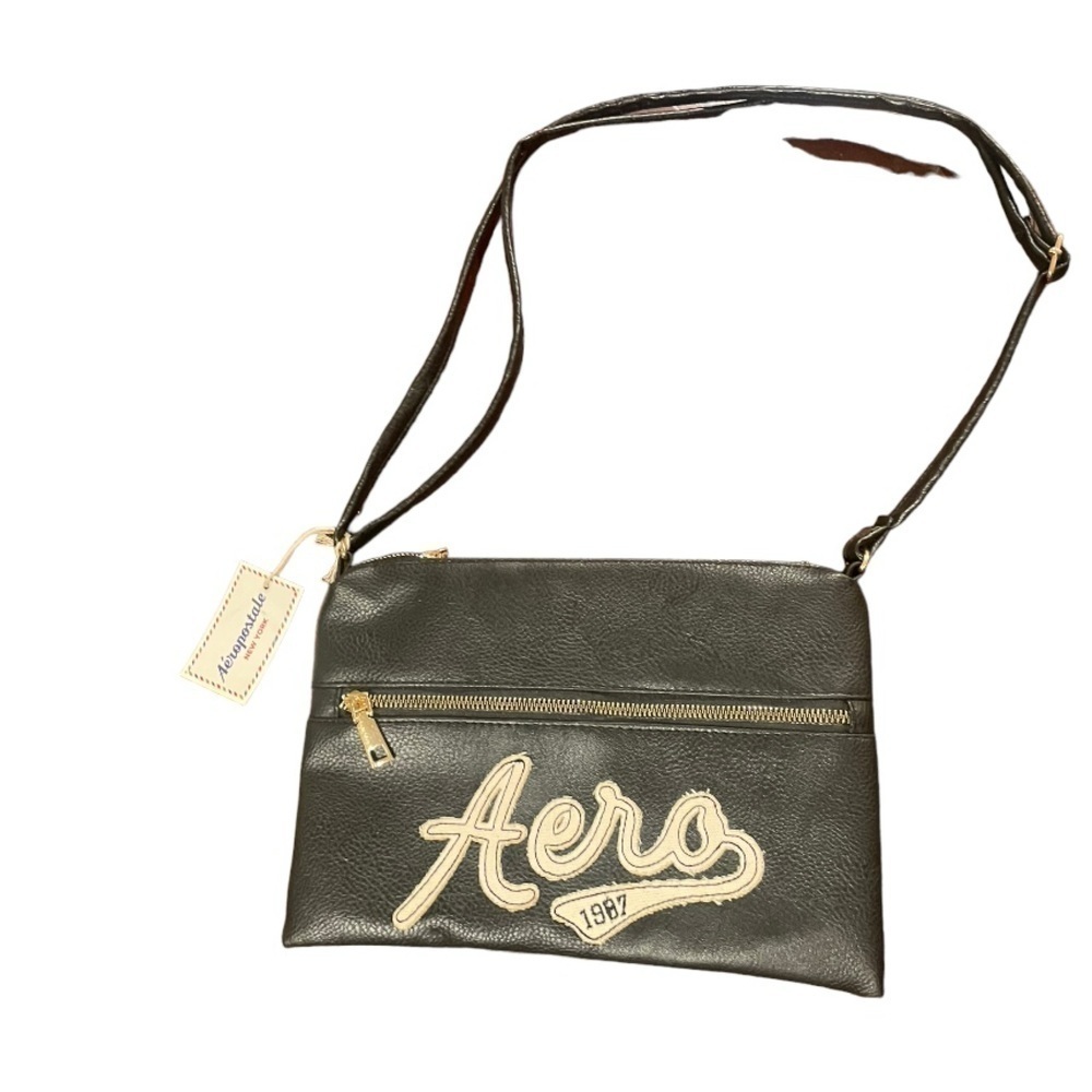 NWT Vintage Aeropostale Black Leather Bag